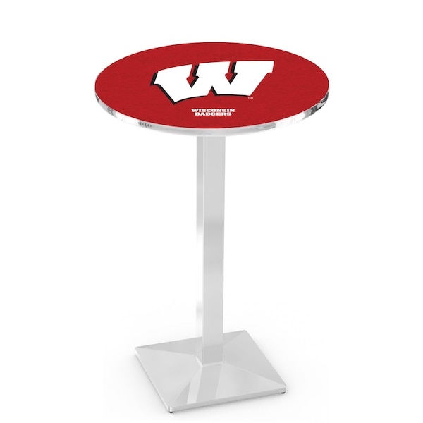 42" Chrome Wisconsin "W" Pub Table